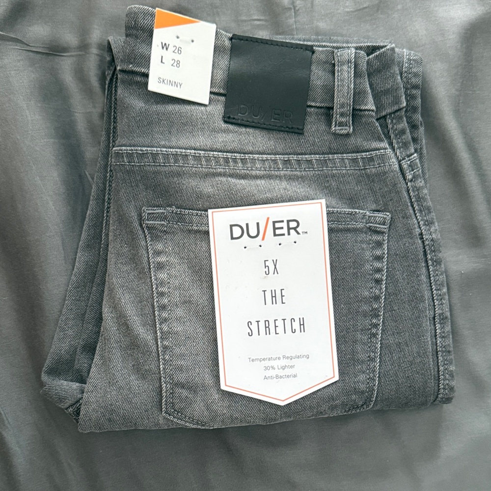DUER Women's Gray Skinny Jeans NWT